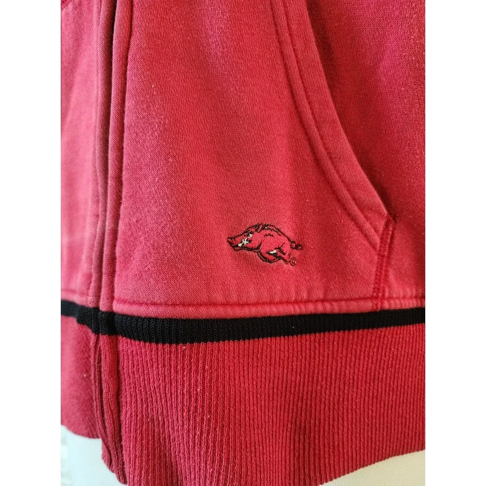 Vintage Arkansas Razorbacks Nike Hoodie‎ Full Zip Red College NCAA Sweatshirt